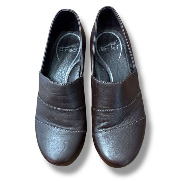 Dansko Tenley Brown Leather Clogs Minimalist Office Women's Size EU 37 / US 6.5 - Picture 3 of 10